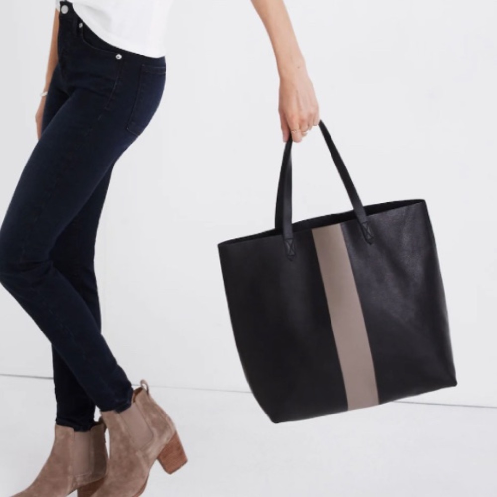 Madewell the paintstripe transport tote
